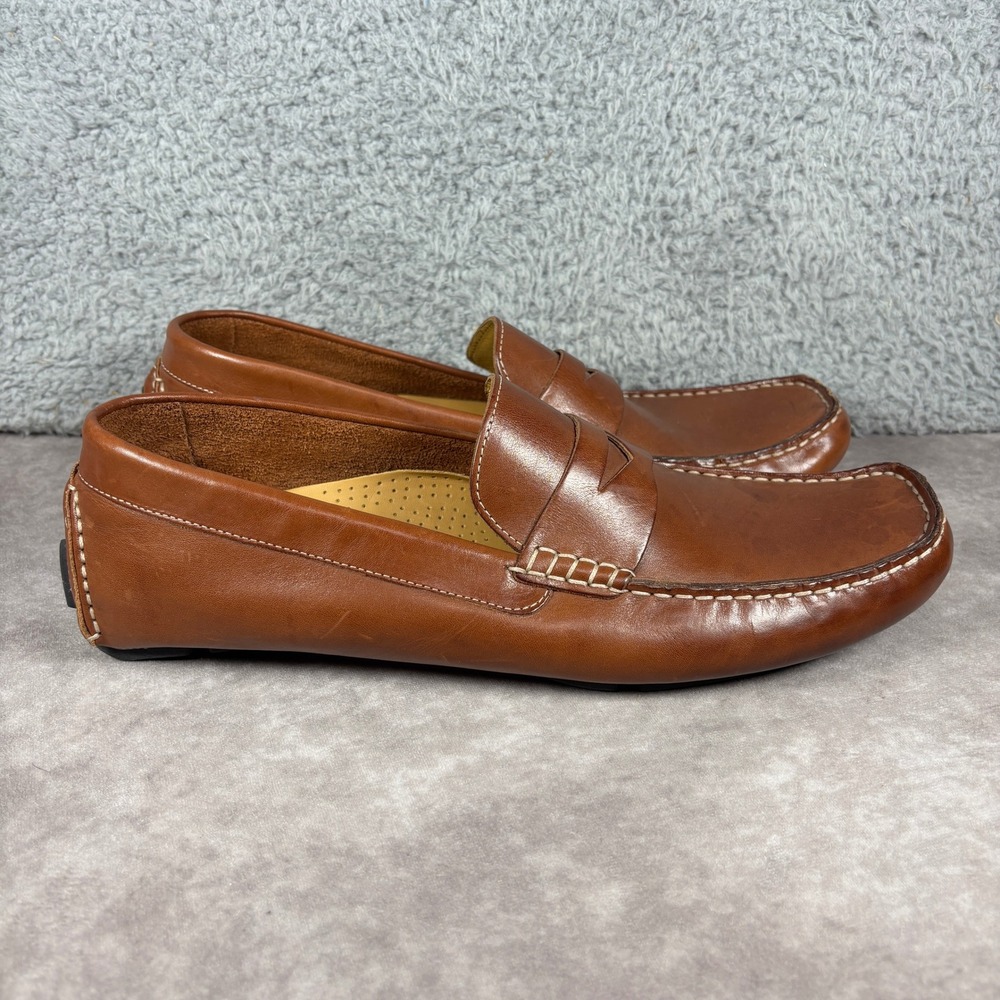 Cole Haan Loafers Mens 10.5 Brown Gunnison Driver Penny Leather Slip On Shoes